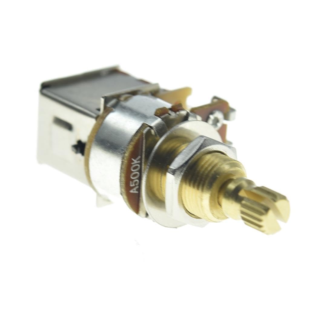 Dopro Full Brass Shaft Push/Push Pot Guitar Bass Audio/Linear Taper Potentiometer with USA Thread Shaft A500K Audio Taper 19.5mm